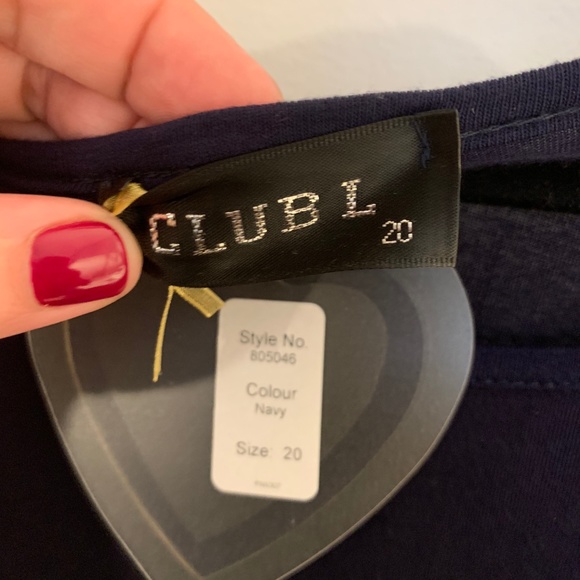 NWT-Club L Plus Dress W/ Kimono Sleeves - Navy/ 20 - Picture 4 of 4